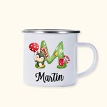 Personalised Christmas Alphabet 12oz Enamel Camping Mug for Children