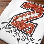T-shirt et sweat-shirt à capuche personnalisés avec numéro ou initiale de football