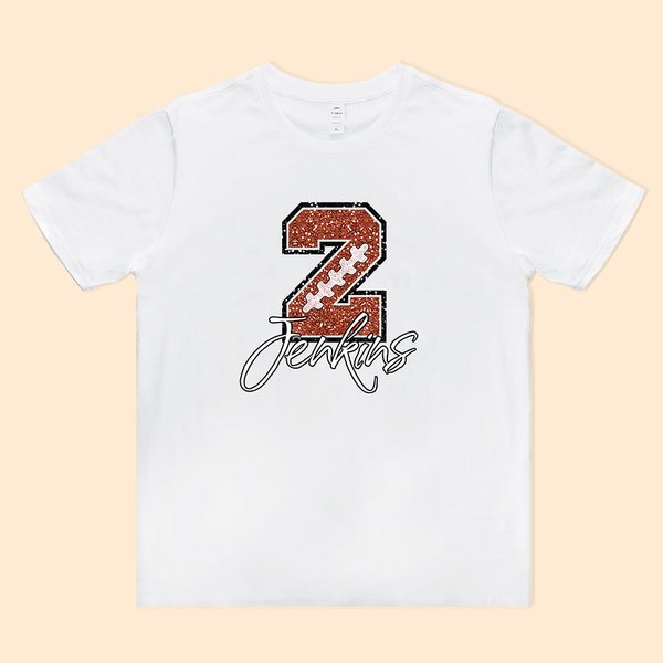 Personalized Football Number or Initial Shirt and Hoodie