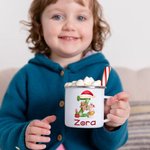 Personalised Christmas Alphabet 12oz Enamel Camping Mug for Children
