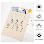 Sac en Toile Personnalisé avec Fleur de Naissance et Nom Sac de Grande Capacité Cadeau Anniversaire Fête pour Femme