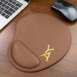 Tapis de Souris en Cuir Personnalisé avec Motif Initiales Tapis Disposant de Repose-Poignet Cadeau d'Anniversaire Travail pour Homme