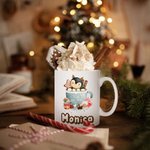 Tasses en céramique personnalisées sur le thème de Noël avec nom