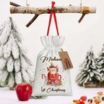 Personalized 1st Christmas Cute Animal Reusable Drawstring Gift Bags