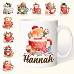 Tasses en céramique personnalisées sur le thème de Noël avec nom