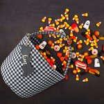 Sac à Bonbons Personnalisé avec Nom sur l'Étiquette de Chauve-Souris Cadeau Halloween pour Enfant