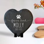 Personalized Pet Memorial Heart Slate Plaque for Pet Lovers