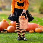 Sac à Bonbons Personnalisé avec Nom sur l'Étiquette de Chauve-Souris Cadeau Halloween pour Enfant