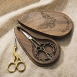 Forbici da ricamo artistiche personalizzate in stile europeo e cicogna con custodia in legno