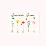 Personalized 1-16 Family Watercolour Flowers Horizontal Frameless Canvas Painting with Name Mother's Day Birthday Gift for Family