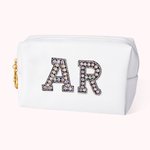 Initiales personnalisées Sac de maquillage en cuir portable et polyvalent pour femmes