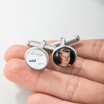 Personalizado Siempre Contigo Foto Gemelos Boda Día del Padre Memorial Regalo para el novio papá
