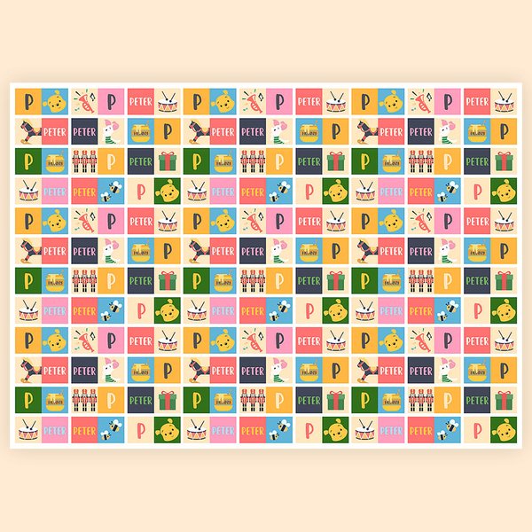 Personalized Classic Pooh Pink Wrapping Paper Set of 2