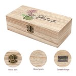 Boîte de Rangement en Bois Personnalisée avec Fleur de Naissance et Nom Cadeau pour Femme