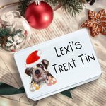 Personalized Metal Christmas Dog Food Treat Tin Christmas Pet Gifts