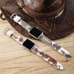 Gepersonaliseerde Faux Cowhide Design Horlogeband voor Apple