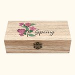 Portaoggetti in legno personalizzato con fiori di nascita