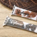 Gepersonaliseerde Faux Cowhide Design Horlogeband voor Apple