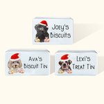 Personalized Metal Christmas Dog Food Treat Tin Christmas Pet Gifts