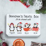 Personalized Cute Christmas Penguin Characters Metal Biscuit Tin