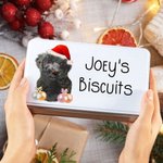 Personalized Metal Christmas Dog Food Treat Tin Christmas Pet Gifts