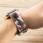 Gepersonaliseerde Faux Cowhide Design Horlogeband voor Apple