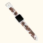 Gepersonaliseerde Faux Cowhide Design Horlogeband voor Apple