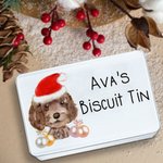 Personalized Metal Christmas Dog Food Treat Tin Christmas Pet Gifts