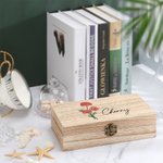 Boîte de Rangement en Bois Personnalisée avec Fleur de Naissance et Nom Cadeau pour Femme