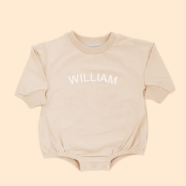 Personalized Neutral Sweatshirt Onesie for Baby