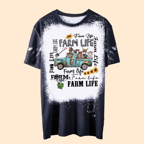 Spersonalizowana koszulka Unisex Farm Animals Crew Neck