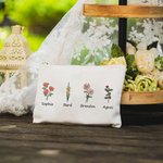 Trousse de Maquillage Personnalisée avec 1-10 Noms et Fleurs de Naissance Cadeau Anniversaire Fête des Mères pour Femme