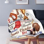 Couverture polaire personnalisée avec nom pour le Baseball Cadeau d'anniversaire pour l'amateur de sport de baseball