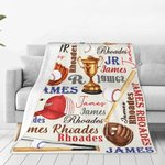 Couverture polaire personnalisée avec nom pour le Baseball Cadeau d'anniversaire pour l'amateur de sport de baseball