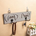Gepersonaliseerde houten honden oren riem houder met naam en haak muur decoratie verjaardag housewarming cadeau voor hondenliefhebber