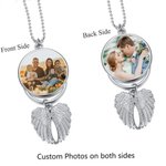 Personalised Angel Wings Memorial Photo Pendant