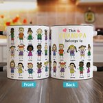 Mug Familial en Céramique Personnnalisé avec Dessin et Nom des Enfants Thème This Daddy Belongs To Cadeau Fête des Pères pour Homme