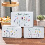 Boîte métalique de fleurs aquarelles personnalisées pour la famille