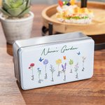 Boîte métalique de fleurs aquarelles personnalisées pour la famille