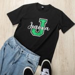 T-Shirt ou Sweat à Capuche Personnalisé avec Initiale Nom ou Motif Football Américain Cadeau pour Enfant Adulte