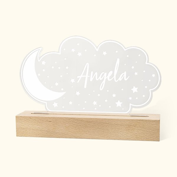 Luz de noche personalizada con nombre de luna y estrellas Decoración de habitación infantil