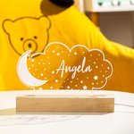 Veilleuse personnalisée avec nom de la lune et des étoiles Décoration pour chambre d'enfant