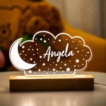 Veilleuse personnalisée avec nom de la lune et des étoiles Décoration pour chambre d'enfant