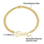 Collier cubain personnalisé avec pendentif Nom Bijoux Hip Hop Zircon Cadeau d'anniversaire et de St Valentin pour les fans de Hip-hop 8