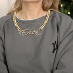 Personligt Iced Out kubanskt halsband med namnhänge Hip Hop Zirkon smycken Födelsedag Alla hjärtans dag Present till Hip-hop fans