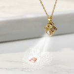 Personalized Photo Projection 100 Languages I Love You Projection Little Angel Wing Necklace