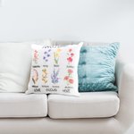 Personalised Birth Flower DIY Embroidery Kit Pillow Cushion Case