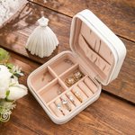 Personalized Leather Name Birth Flower and Zodiac Jewelry Box for Women Girls