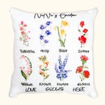 Personalised Birth Flower DIY Embroidery Kit Pillow Cushion Case