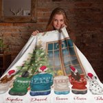 Personalisierte weiche Familiendecke mit 1-6 Namen Muttertag Weihnachtsgeschenk für Mama Familie